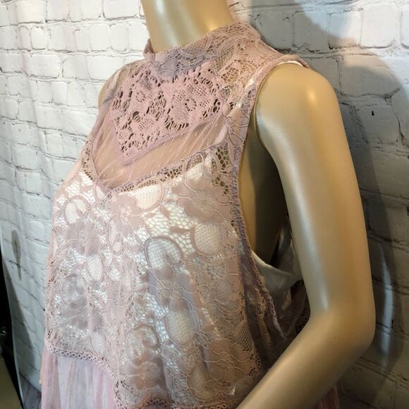 Boutique From JCP Sheer Lace Boho Tunic Tank 0X - Picture 4 of 10
